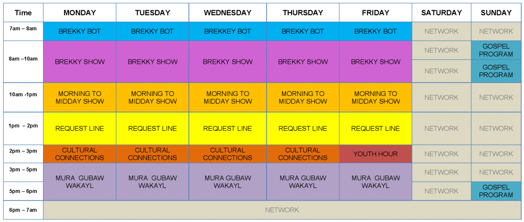 Broadcast Schedule May - July 2020